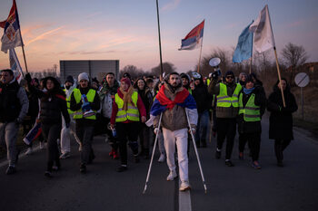 Осемнайсетчясов протест изпитва силата на сръбските студенти 4 месеца след трагедията в Нови Сад